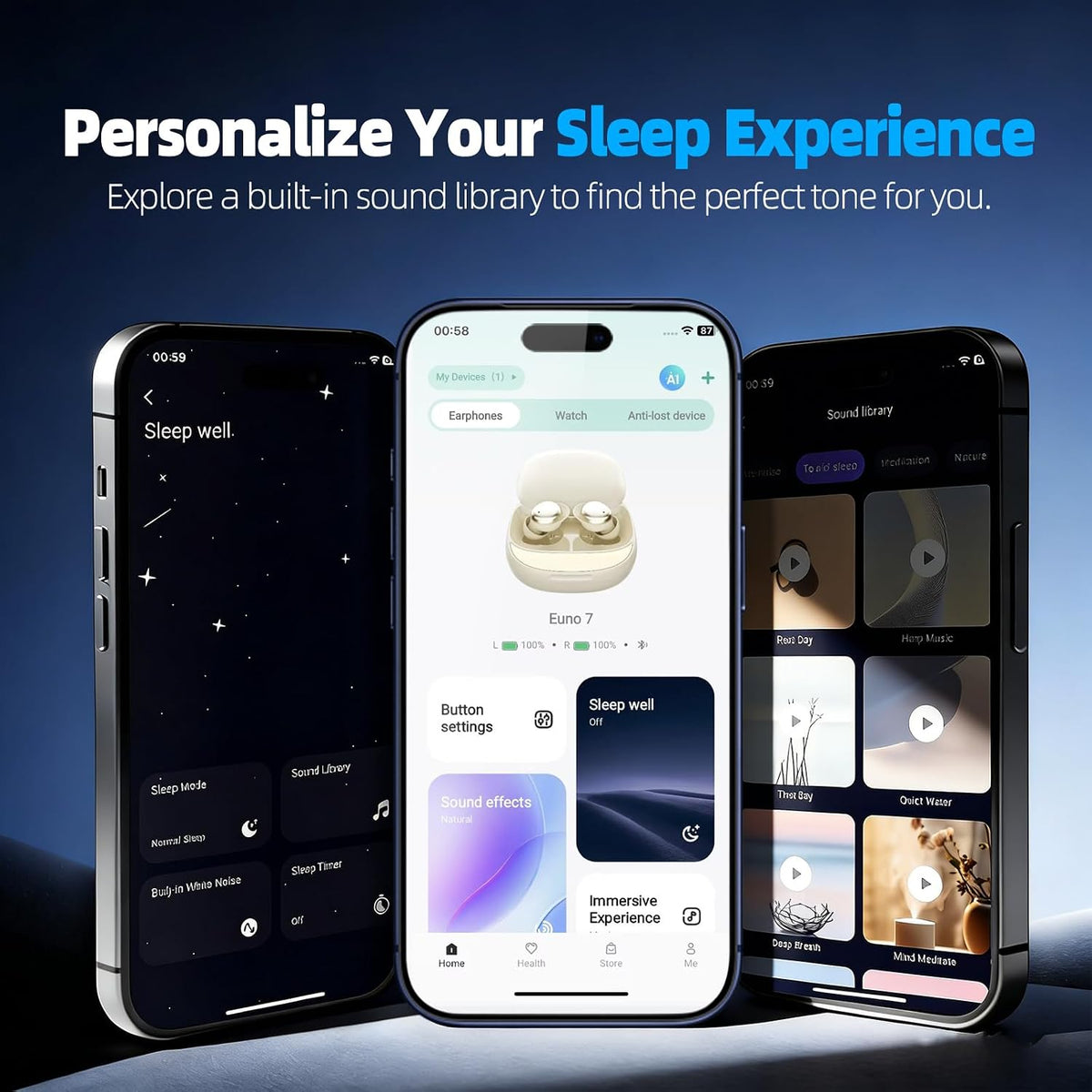 Sleep Earbuds, Bluetooth 5.4 Sleep Headphones with Dedicated App, Dual Sleep Modes, 48H Sleep Earphones with 7 EQ Modes, 5 White Noise, Mini Sleep Ear Buds for Napping/Sleeping/Traveling, Rose Gold