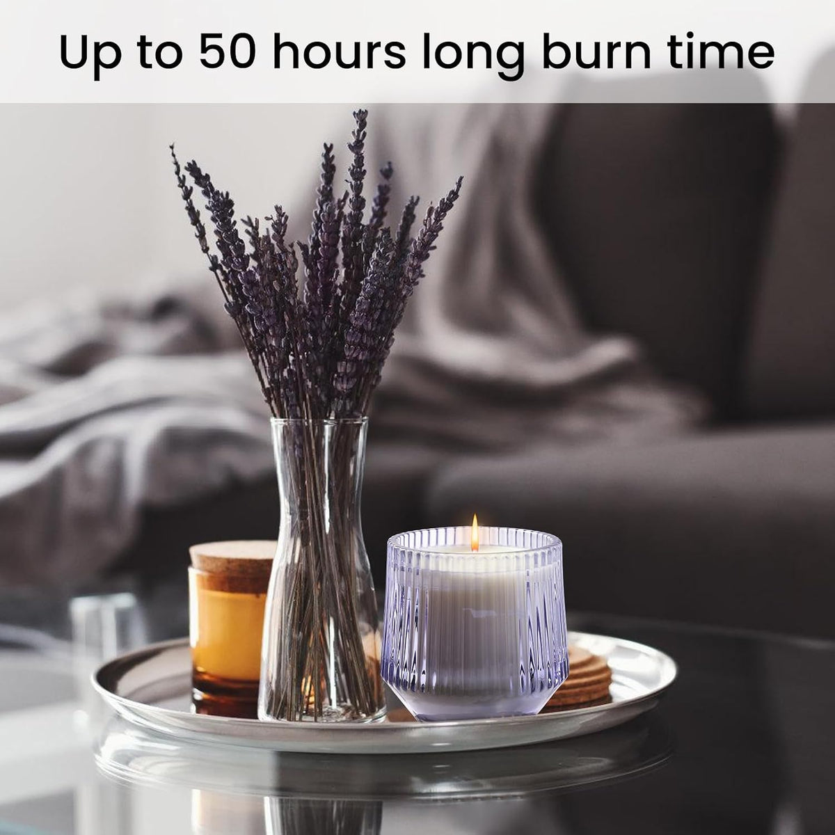 Fresh Lavender Lemon Eucalyptus Scented Candles Gifts for Women Mom, Natural Soy Wax Scented Candles for Home, Aromatherapy Jar Candle for Calming and Relaxing, New Home Present
