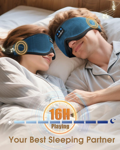 Sleep Mask Headphones 100% Blackout 3D Sleep Headphones