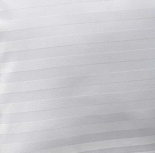 White Stripe Color Egyptian Cotton Sateen Queen Sheet Set – 4-Piece