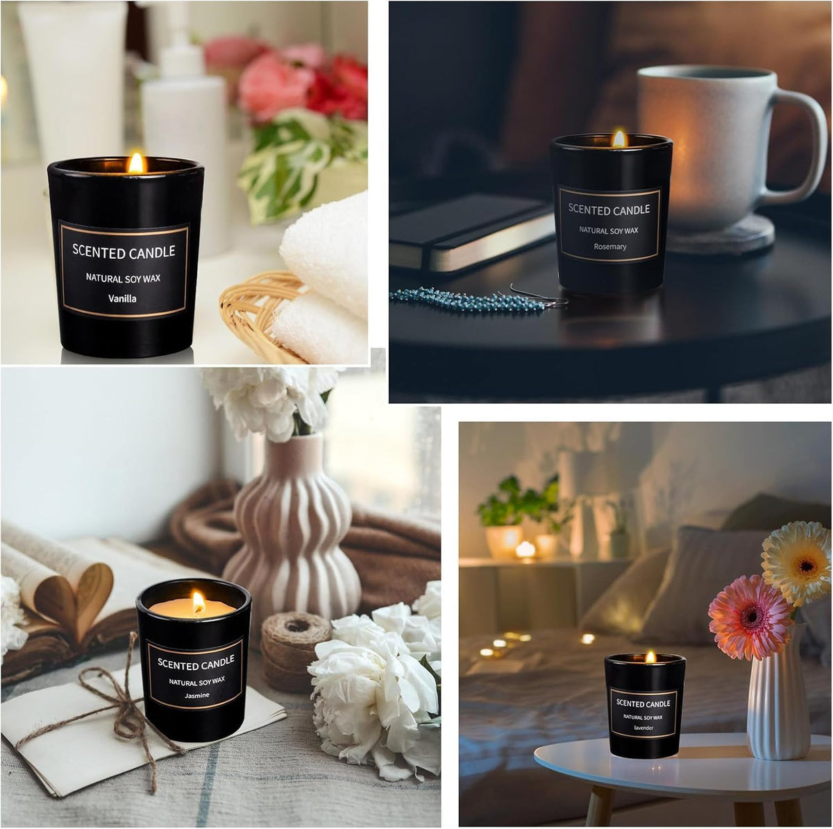Christmas Scented Candles Gifts for Women, 8 Pack 3.4 Oz Scented Candles for Home, Smoke-Free Strong Fragrance Long Lasting, Aromatherapy Candles for Birthday, Christmas Gifts