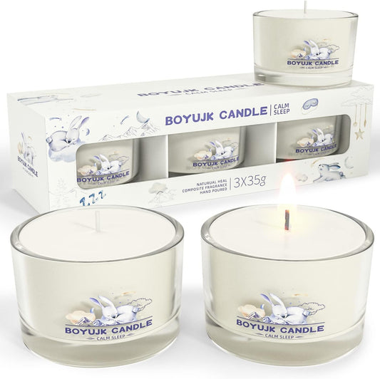Sleep Candles Gifts for Women | Lavender Scented Candles Gift Set for Anxiety | Lavender Promotes Sleep | Chamomile Relieves Stress | Relaxation Gifts for Women (Calm Sleep Collection)