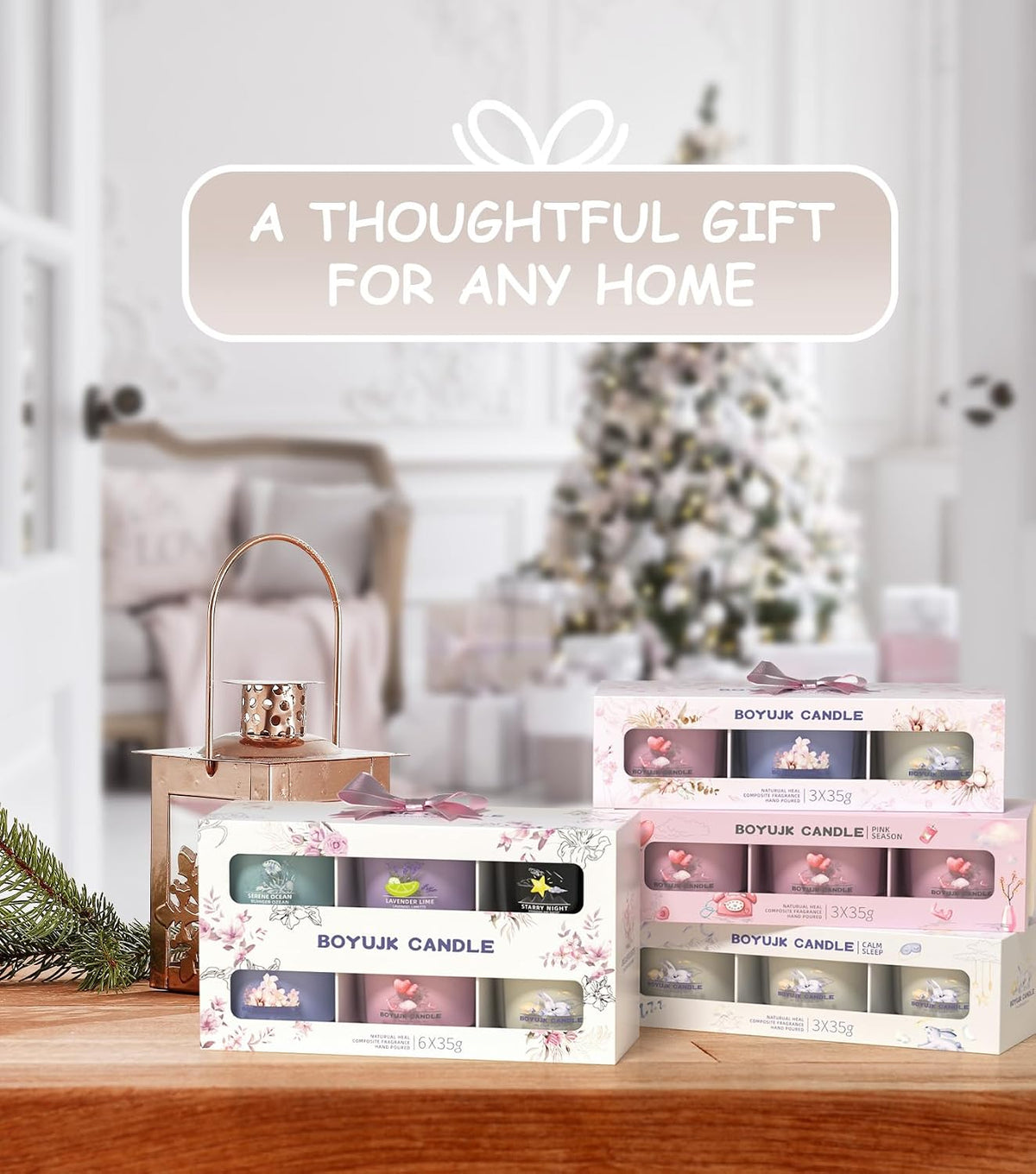 Sleep Candles Gifts for Women | Lavender Scented Candles Gift Set for Anxiety | Lavender Promotes Sleep | Chamomile Relieves Stress | Relaxation Gifts for Women (Calm Sleep Collection)