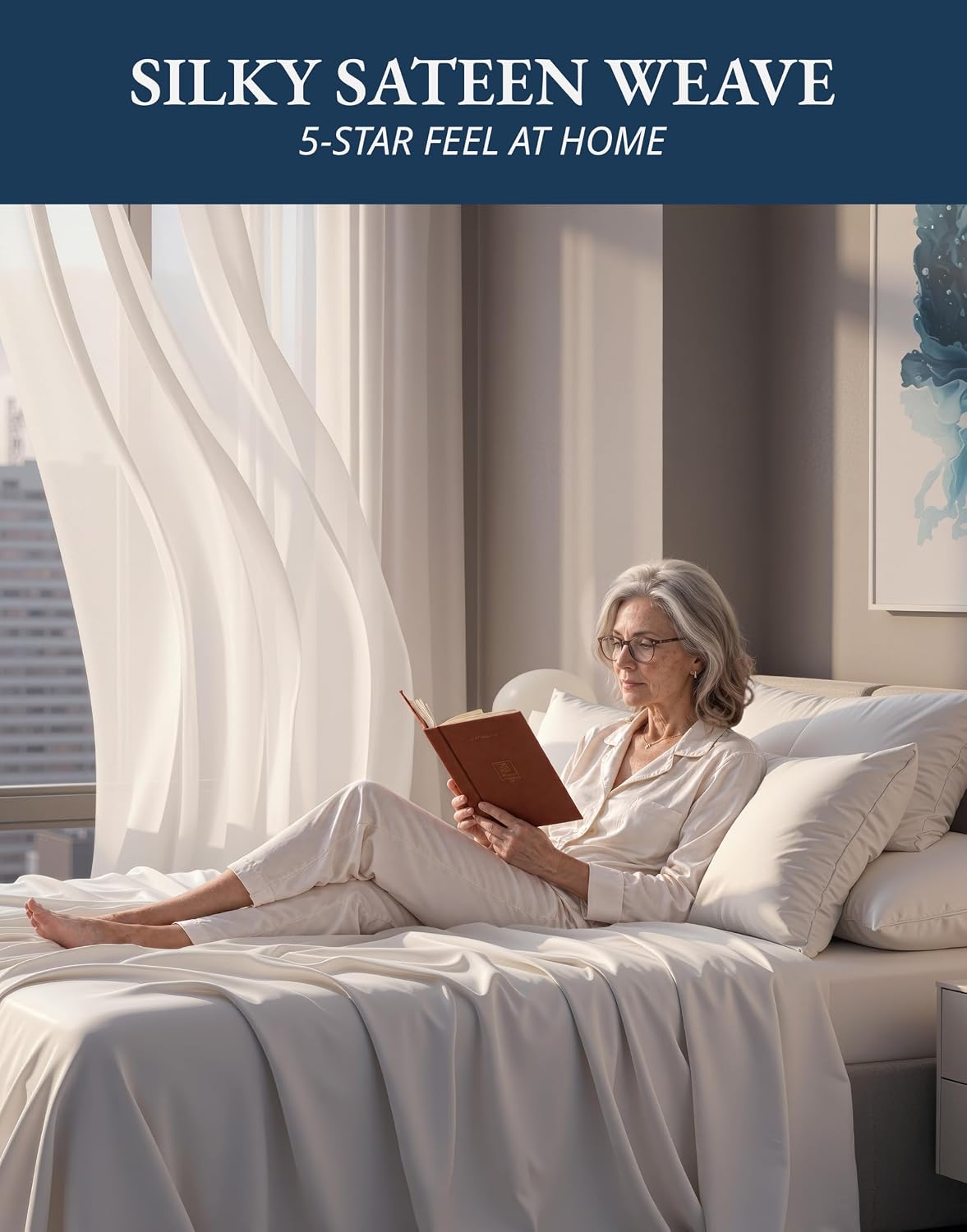 Egyptian Cotton Sateen Queen Sheet Set – 4-Piece