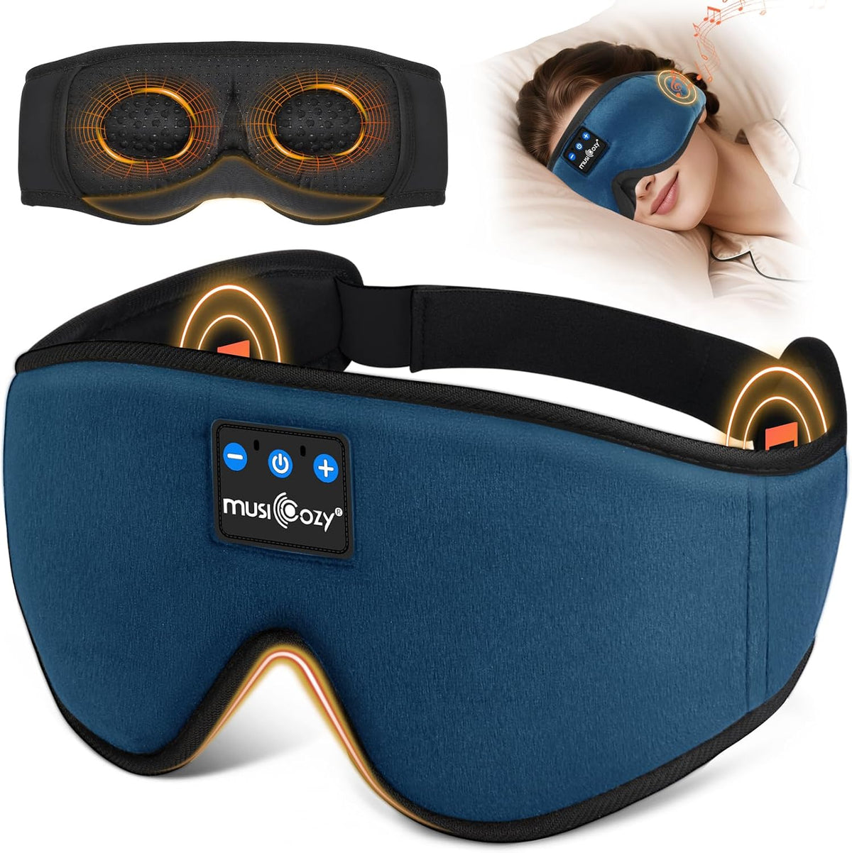 Sleep Mask Headphones 100% Blackout 3D Sleep Headphones