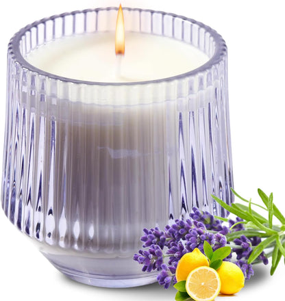 Fresh Lavender Lemon Eucalyptus Scented Candles Gifts for Women Mom, Natural Soy Wax Scented Candles for Home, Aromatherapy Jar Candle for Calming and Relaxing, New Home Present
