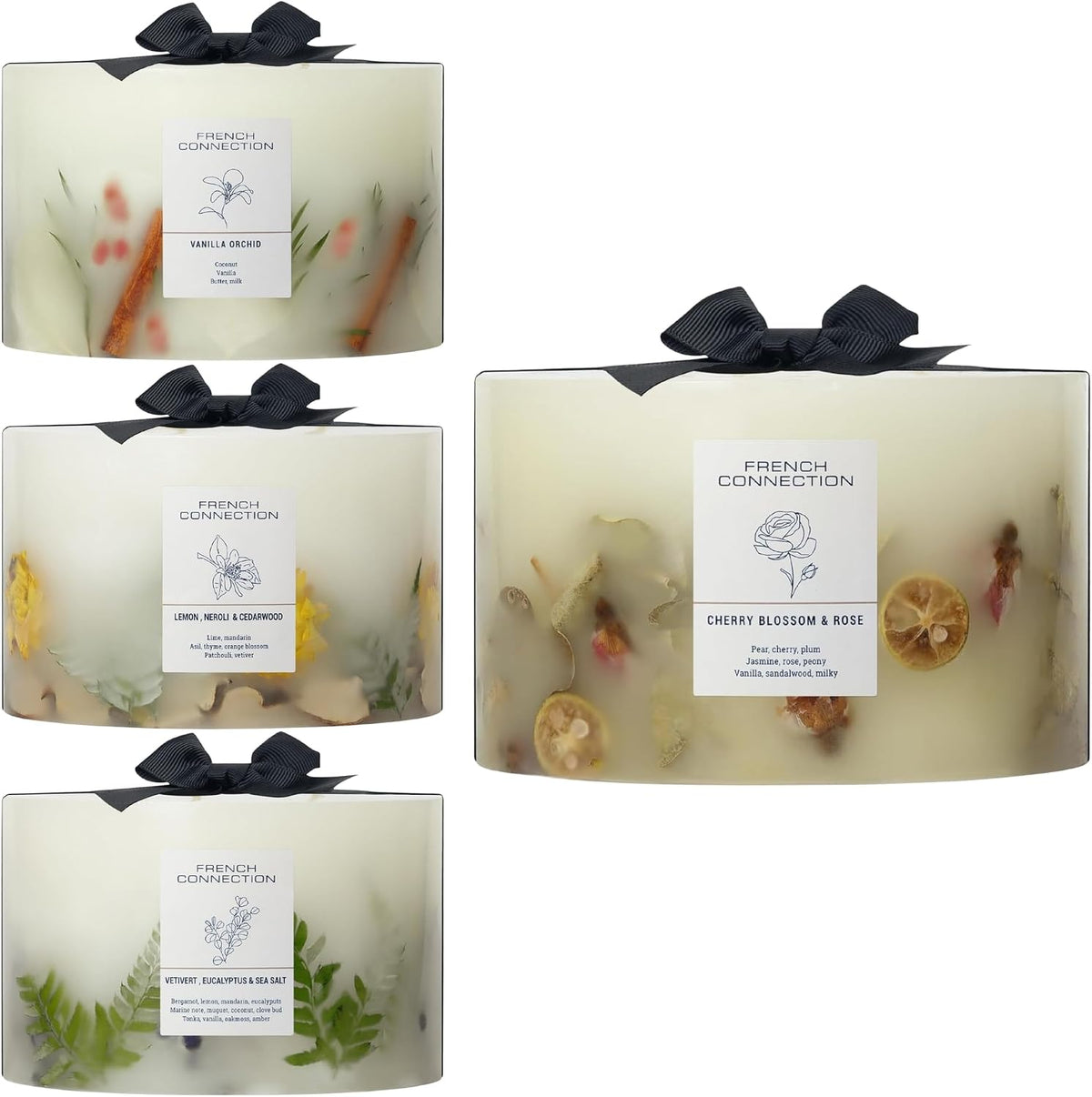 Cherry Blossom & Rose Scented Candle Botanical Pillar Candle | Aromatherapy Candles Gifts for Women & Men- (1.5Kg/91Hr) Burn Time | Long-Lasting Large 3 Wick Candle Housewarming Gift