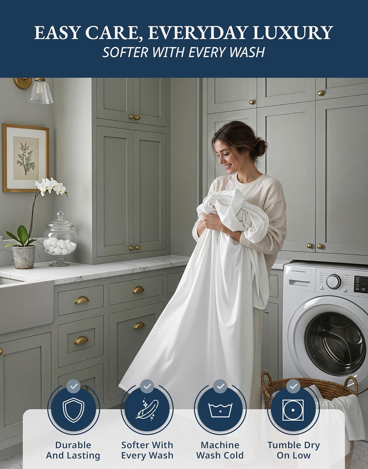 Egyptian Cotton Sateen Queen Sheet Set – 4-Piece