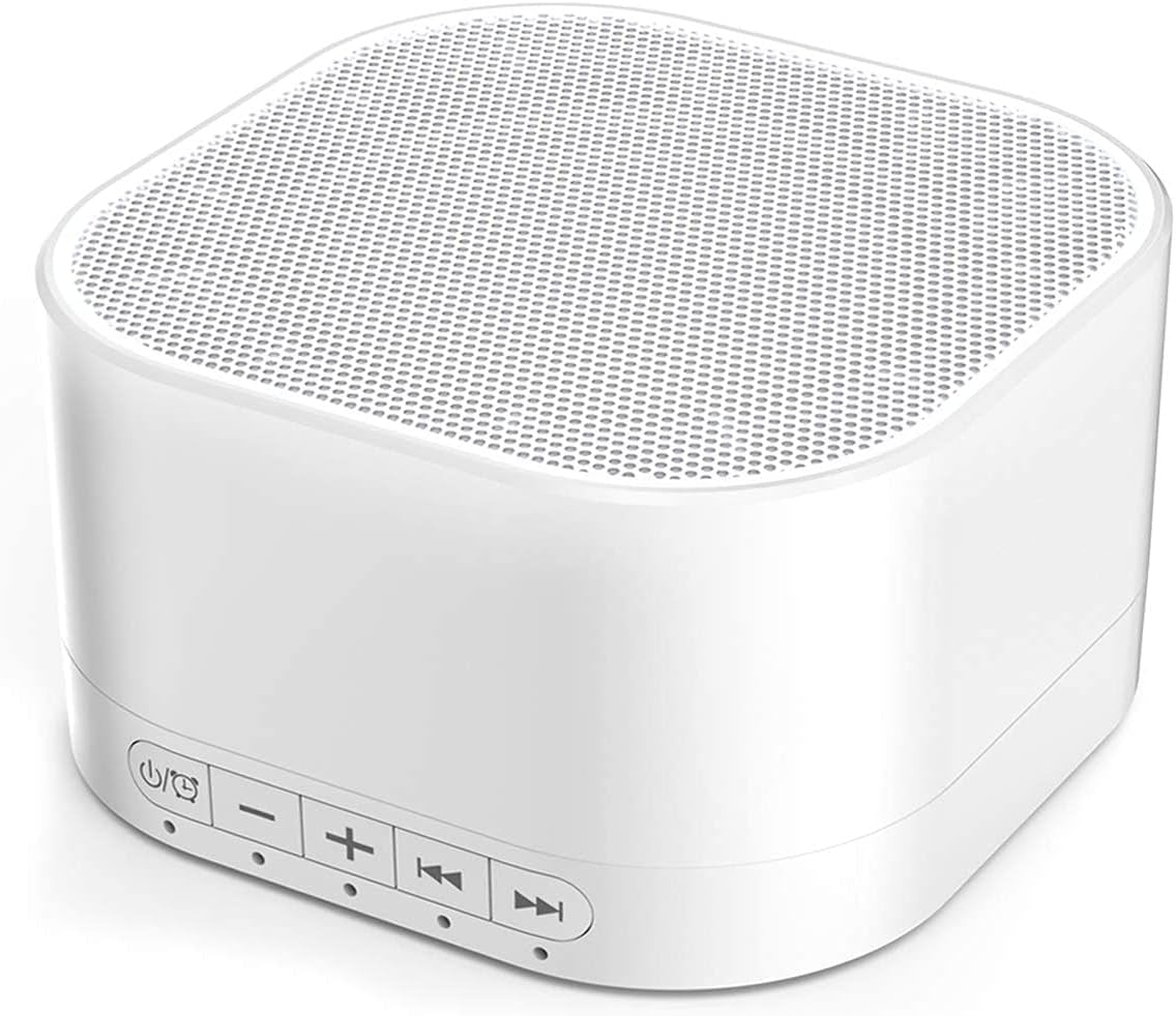 Sleep Sound White Noise Machine with 40 Natural Soothing Sounds and Memory Function 32 Levels of Volume Sleep Timer Sound Therapy Sleep Machine (White Little A)