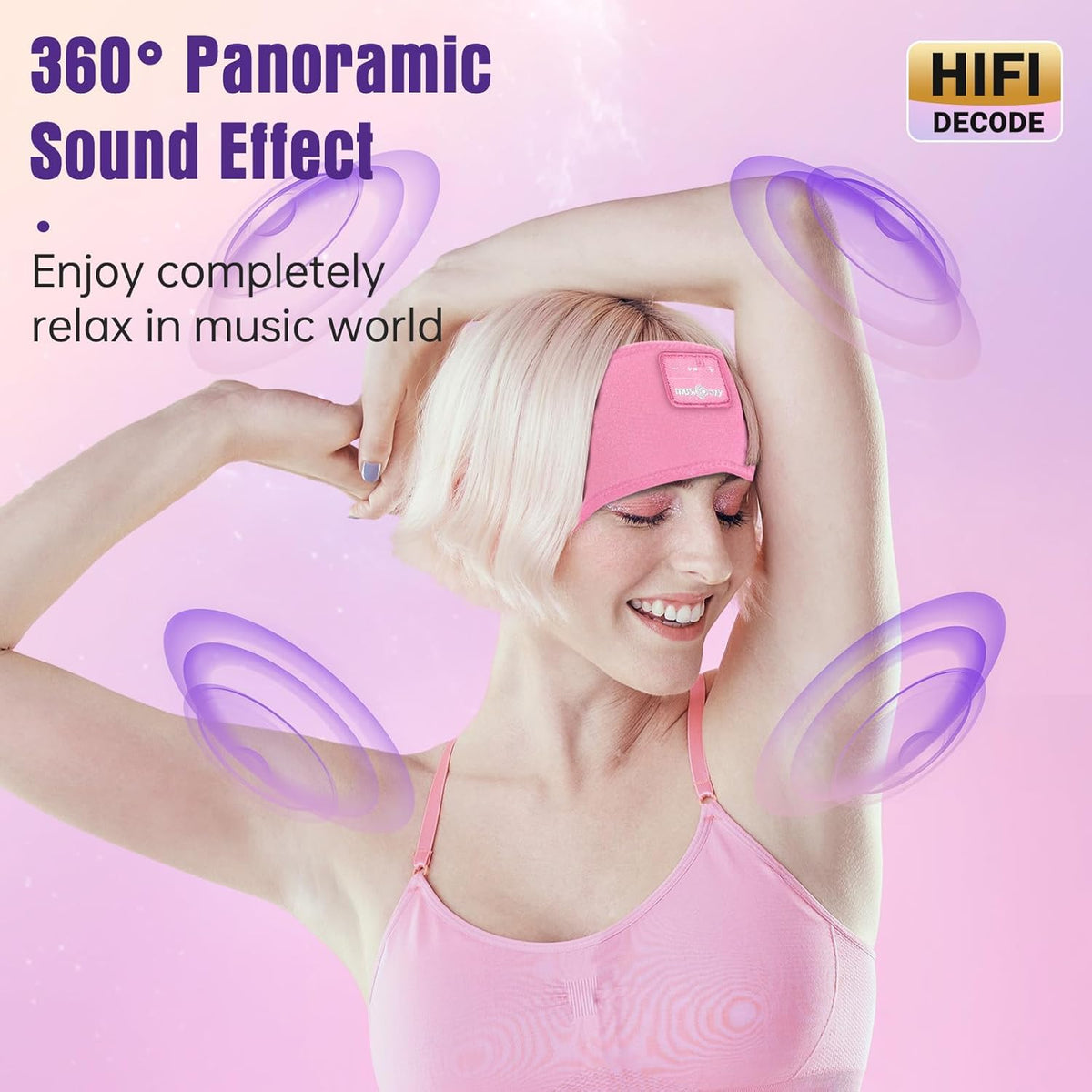 Sleep Headphones Headband Bluetooth 5.4 Cool for Sleep & Sport