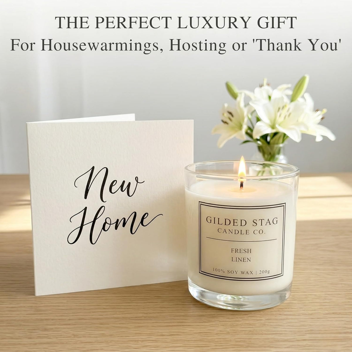 Fresh Linen Scented Soy Wax Candle -