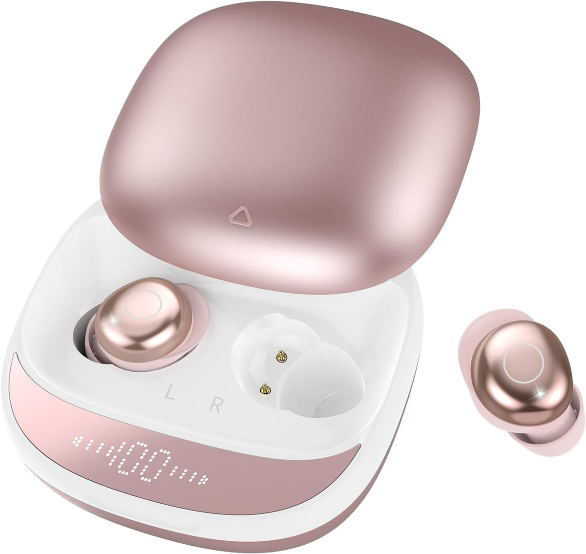 Sleep Earbuds, Bluetooth 5.4 Sleep Headphones with Dedicated App, Dual Sleep Modes, 48H Sleep Earphones with 7 EQ Modes, 5 White Noise, Mini Sleep Ear Buds for Napping/Sleeping/Traveling, Rose Gold