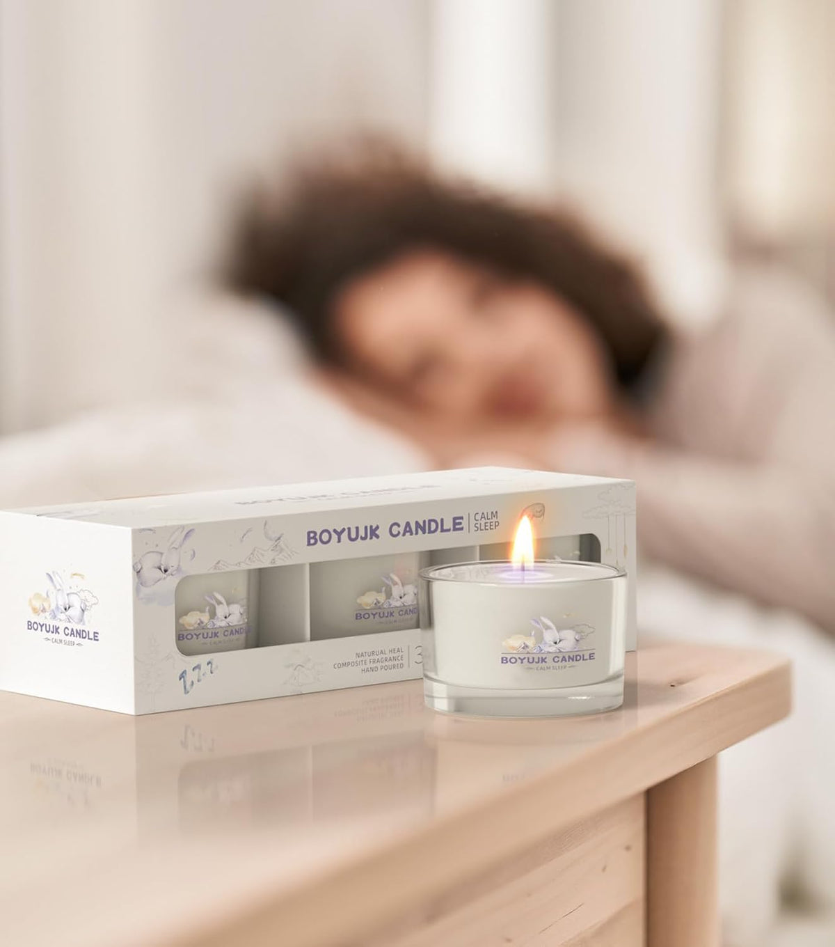 Sleep Candles Gifts for Women | Lavender Scented Candles Gift Set for Anxiety | Lavender Promotes Sleep | Chamomile Relieves Stress | Relaxation Gifts for Women (Calm Sleep Collection)