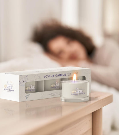 Sleep Candles Gifts for Women | Lavender Scented Candles Gift Set for Anxiety | Lavender Promotes Sleep | Chamomile Relieves Stress | Relaxation Gifts for Women (Calm Sleep Collection)