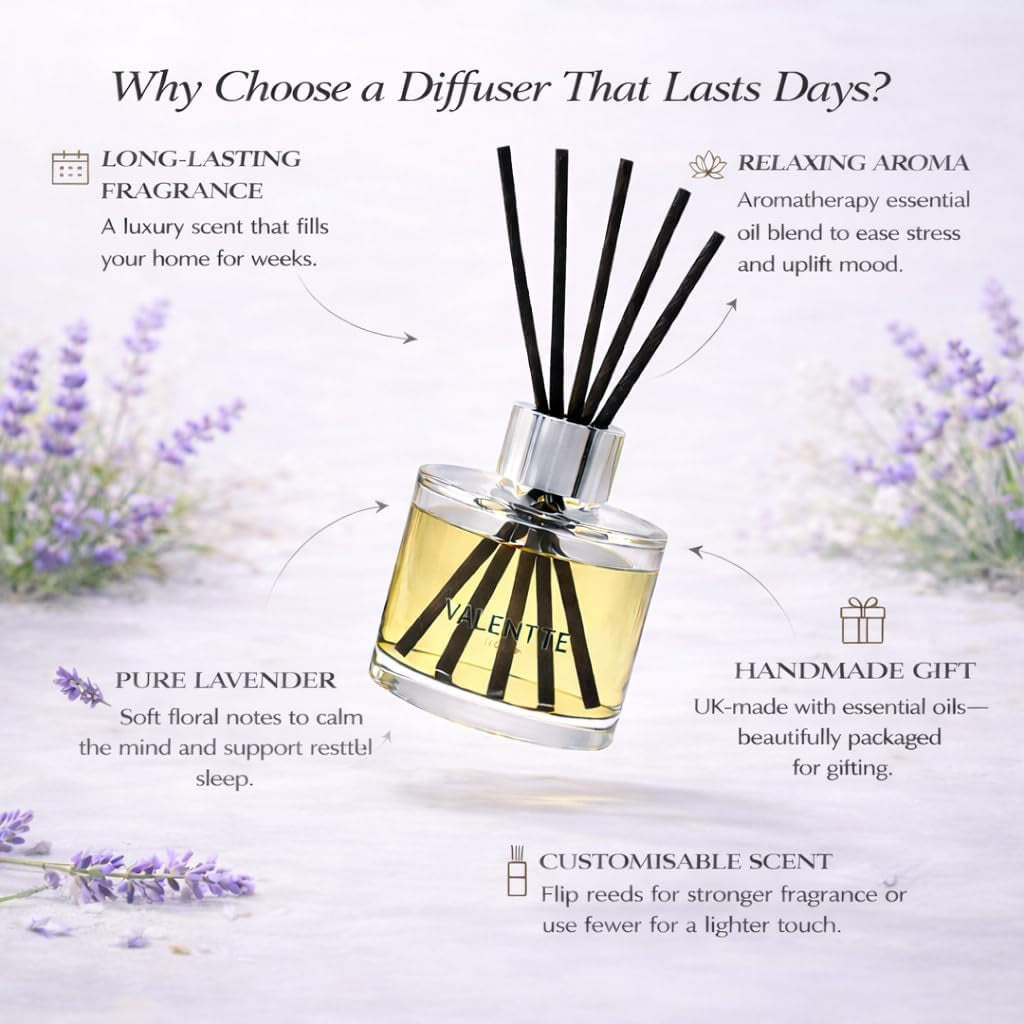 Reed Diffuser for Home- Pure Lavender Scented- 100 Ml