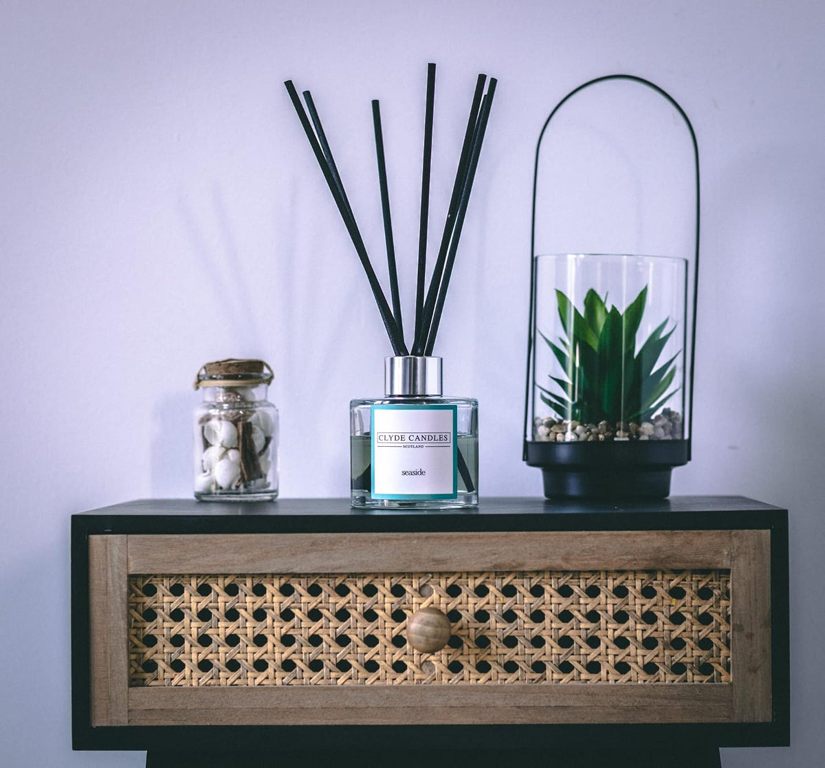 Seaside Reed Diffuser - , Luxury Diffuser Oil with a Set of 7 Fibre Sticks, 100Ml, Best Aroma Scent for Home, Kitchen, Living Room, Bathroom. Fragrance Diffusers Set with Sticks