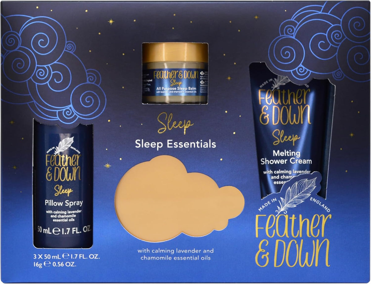Sweet Dream Sleep Essentials Gift Set (50Ml Pillow Spray, 50Ml Melting Shower Cream, 16G All-Purpose Sleep Balm & 50Ml Sleep Butter) - Cruelty Free & Vegan Friendly.