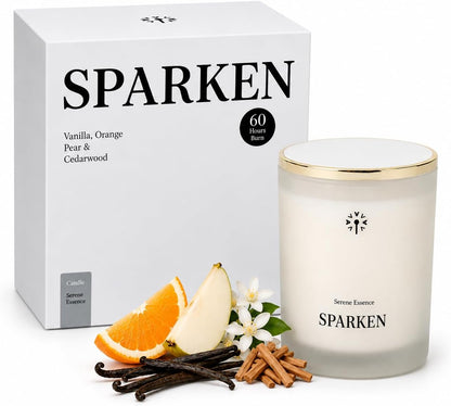 Scented Candle Gift Set, Vanilla, Orange Pear & Cedarwood, Soy 60 Hr