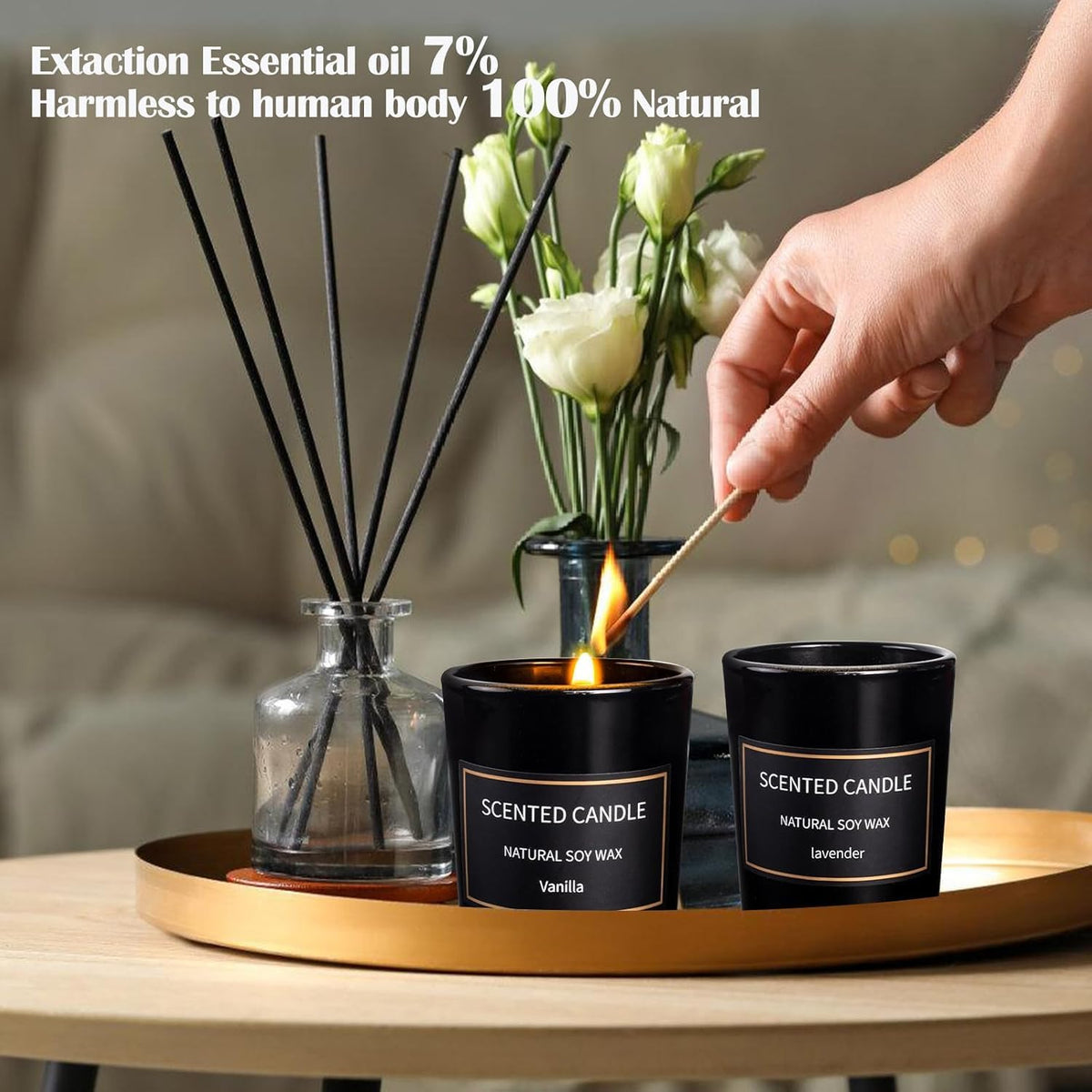 Christmas Scented Candles Gifts for Women, 8 Pack 3.4 Oz Scented Candles for Home, Smoke-Free Strong Fragrance Long Lasting, Aromatherapy Candles for Birthday, Christmas Gifts