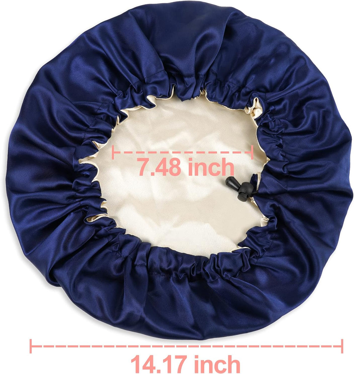 2PCS Satin Sleep Cap,Adjustable Double-Sided Sleep Bonnet,Bonnet Cap for Sleep (2 BLUE)