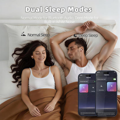 Sleep Earbuds, Bluetooth 5.4 Sleep Headphones with Dedicated App, Dual Sleep Modes, 48H Sleep Earphones with 7 EQ Modes, 5 White Noise, Mini Sleep Ear Buds for Napping/Sleeping/Traveling, Rose Gold