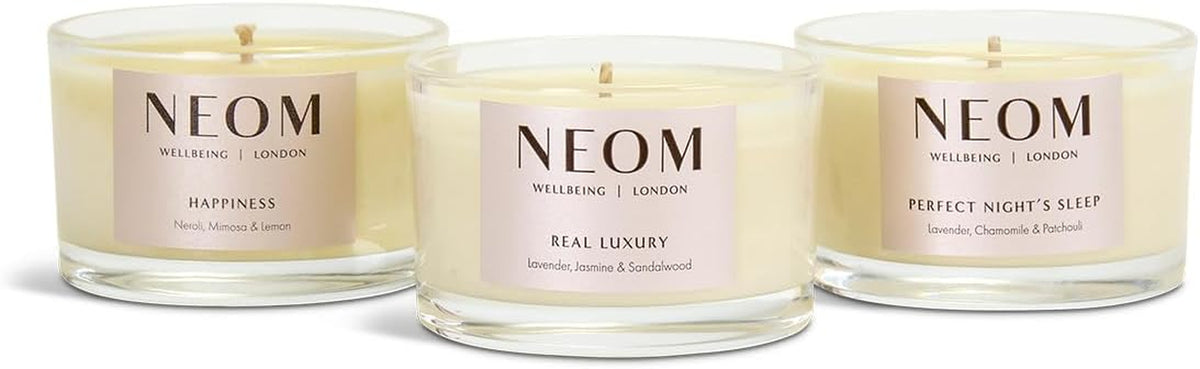 - Wellbeing Candle Trio Gift Set | Perfect Night'S Sleep, Real Luxury & Happiness Travel Candle | Essential Oil Blend